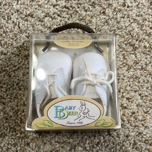 Baby Deer White and Baby Blue Dress Crib Stage Shoes